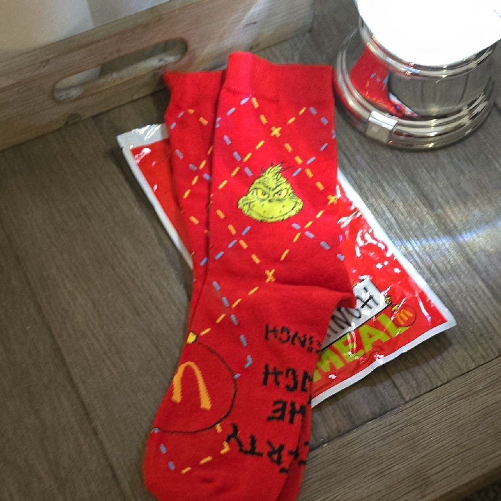 McDonald's Red Grinch Socks